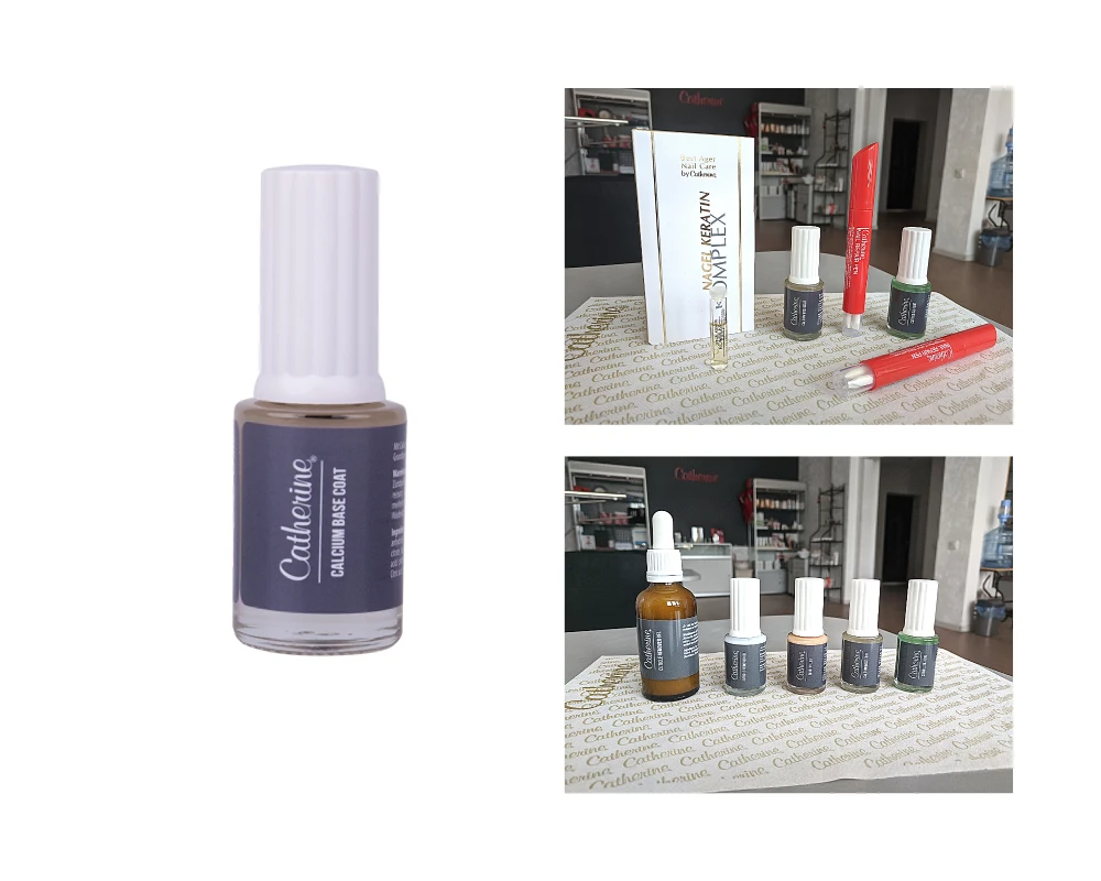 Ефективний засіб для відновлення нігтів після гель лаку Catherine Основа з кальцієм Катерін